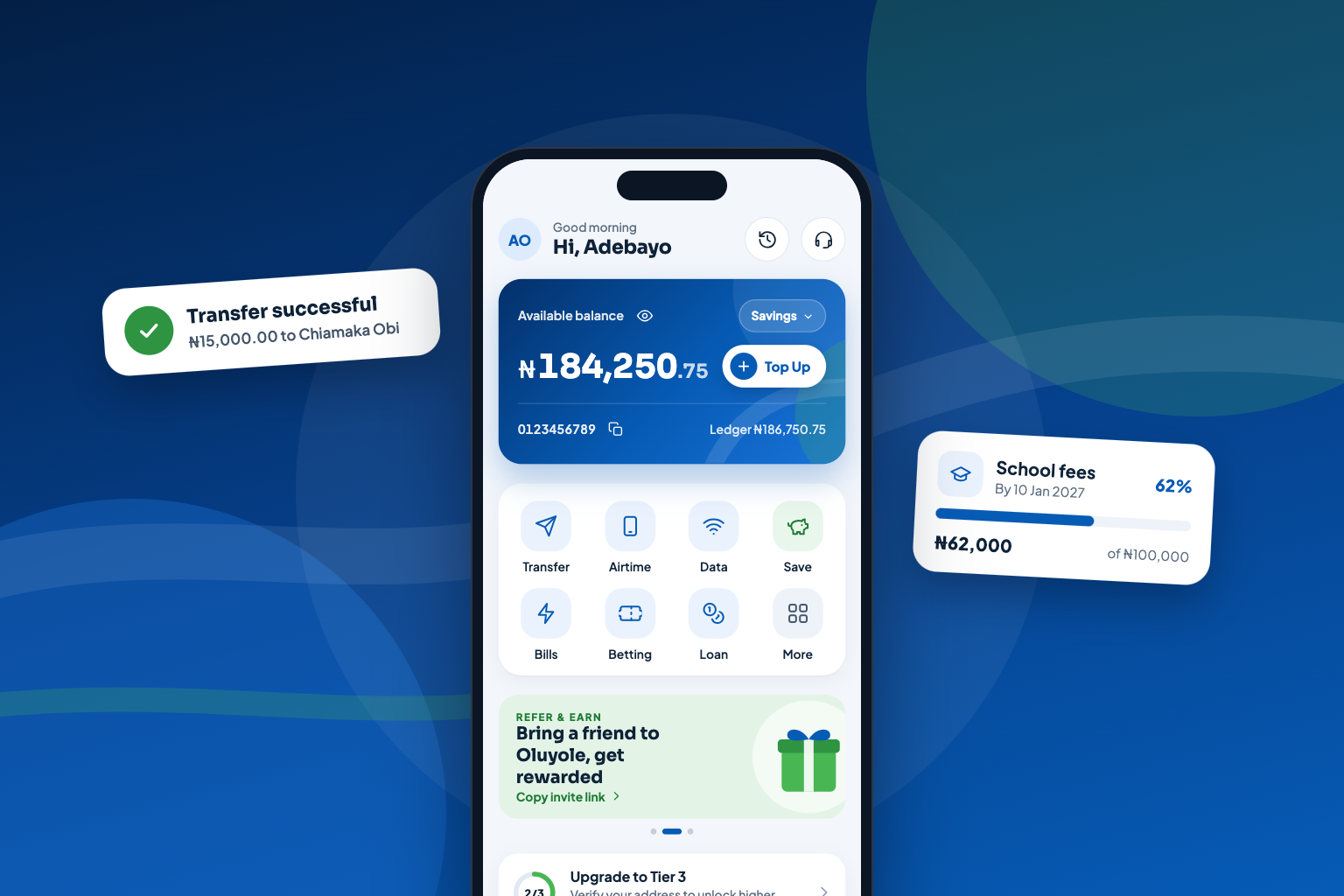Oluyole Mobile welcome design preview
