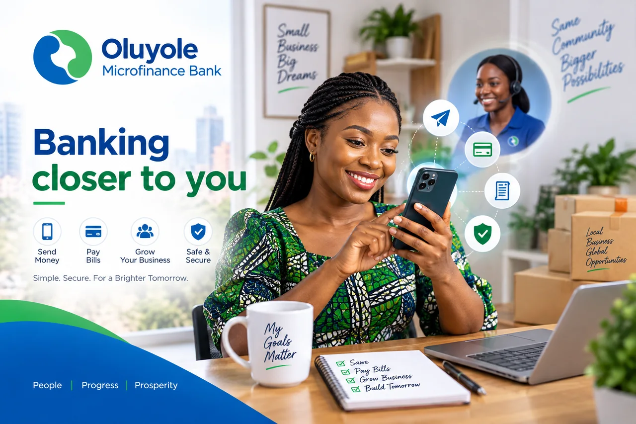 Customer using Oluyole digital banking services